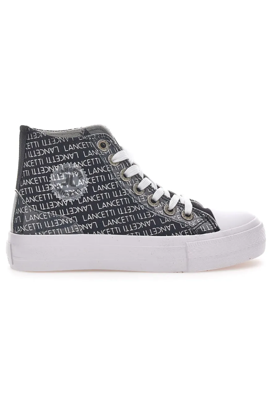 Sneakers Con Flatform Lancetti 123 Nere