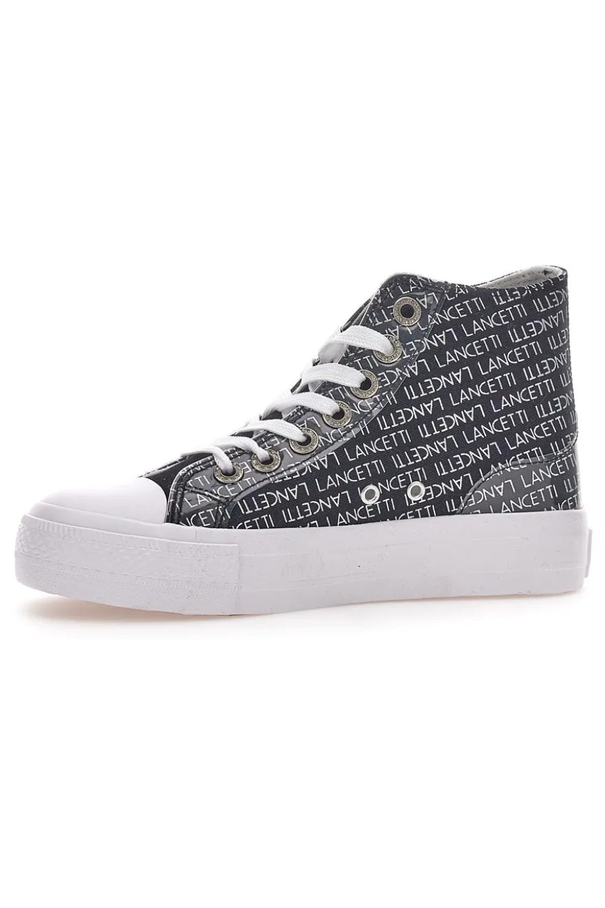 Sneakers Con Flatform Lancetti 123 Nere