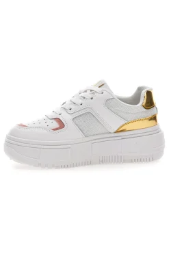 Sneakers con Flatform Lancetti 01 Bianche e Oro