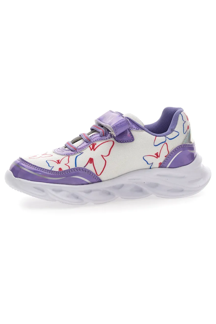 Sneakers Con Luci Charlotte 2221 Viola e Bianche