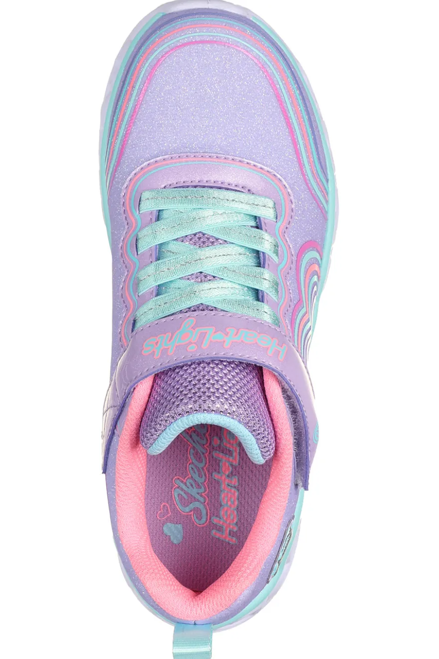 Sneakers con Luci da Bimbi Skechers Heart Lights Retro Hearts
