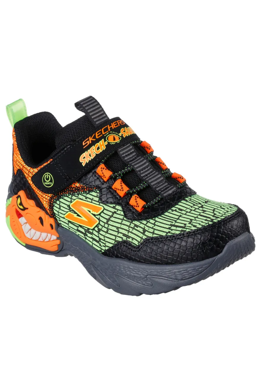 Sneakers con Luci Skechers Dino-Lights Nere e Verdi