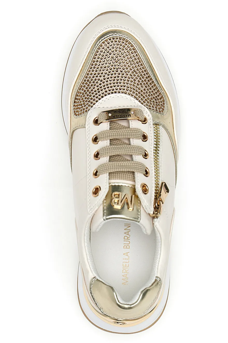 Sneakers con Strass Oro Mariella Burani 50384