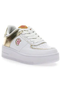 Sneakers Cotton Belt Amber Pu Ripstop Bianche e Oro