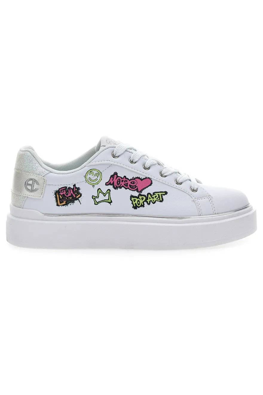 Sneakers Coveri Silvia Graffiti Bianco