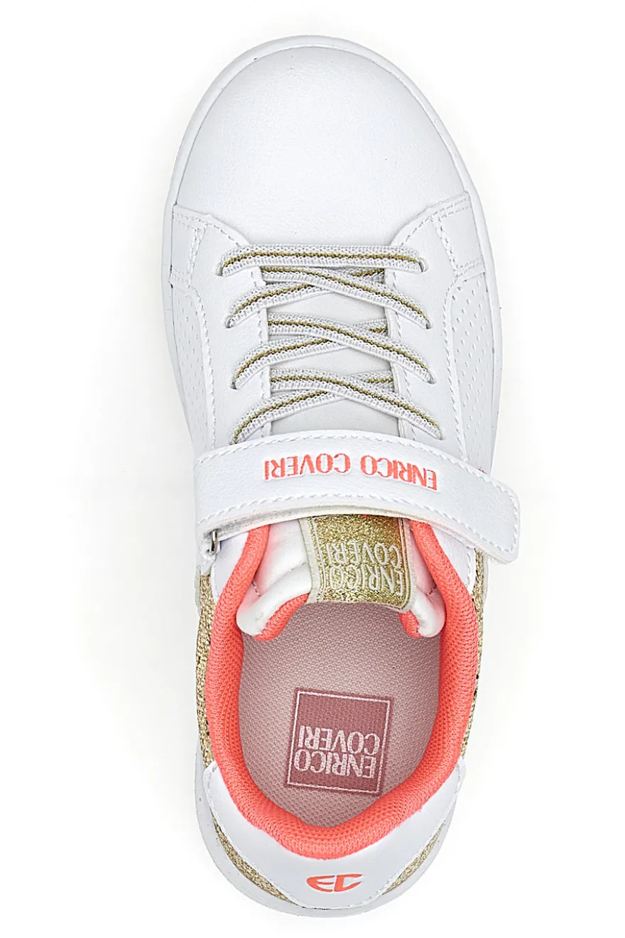 Sneakers Coveri Vanessa Glitter Pu Mesh Bianche e Oro