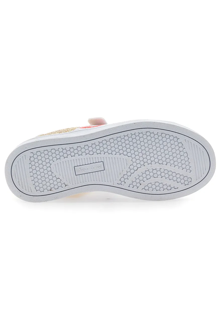 Sneakers Coveri Vanessa Glitter Pu Mesh Bianche e Oro