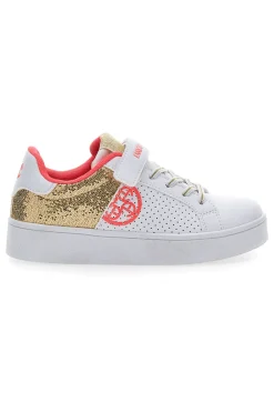 Sneakers Coveri Vanessa Glitter Pu Mesh Bianche e Oro