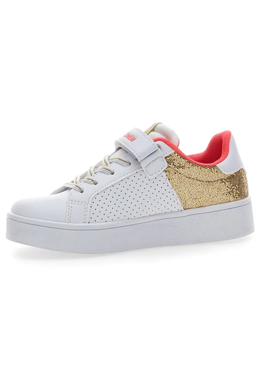 Sneakers Coveri Vanessa Glitter Pu Mesh Bianche e Oro