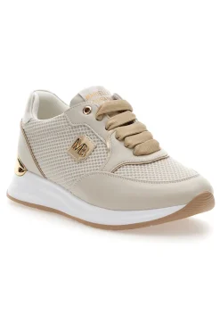 Sneakers Crema con Dettagli Oro e Platform MARIELLA BURANI 51021