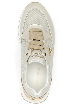 Sneakers Crema con Dettagli Oro e Platform MARIELLA BURANI 51021