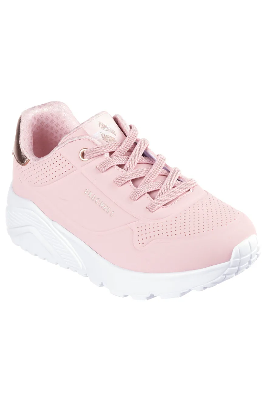 Sneakers da bambina rosa Skechers Uno Lite Metallic Mode
