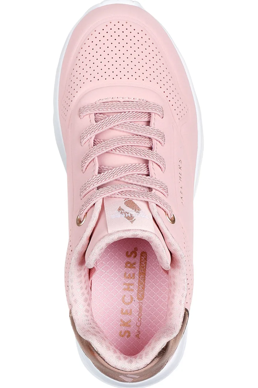 Sneakers da bambina rosa Skechers Uno Lite Metallic Mode