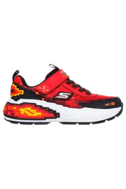 Sneakers da bambino rosse pixel Skechers MEGA CRAFT 4K