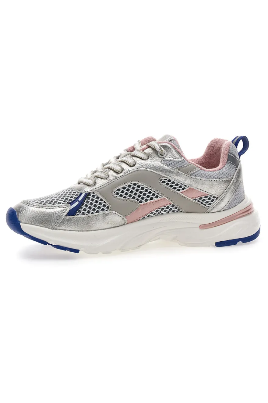 Sneakers da donna argento con inserti rosa e blu Pittarello Capsule 8W25911