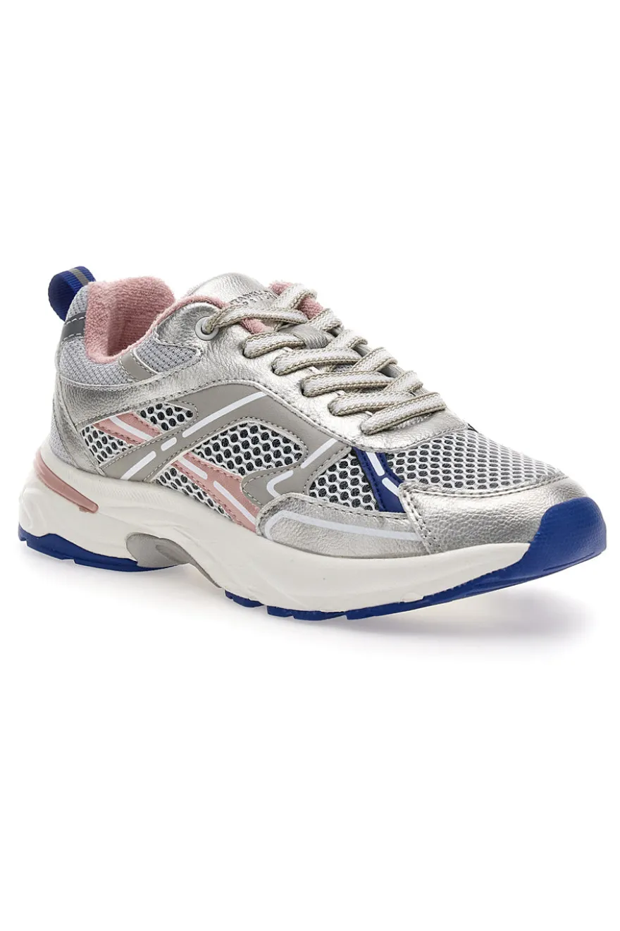 Sneakers da donna argento con inserti rosa e blu Pittarello Capsule 8W25911