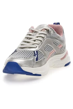 Sneakers da donna argento con inserti rosa e blu Pittarello Capsule 8W25911
