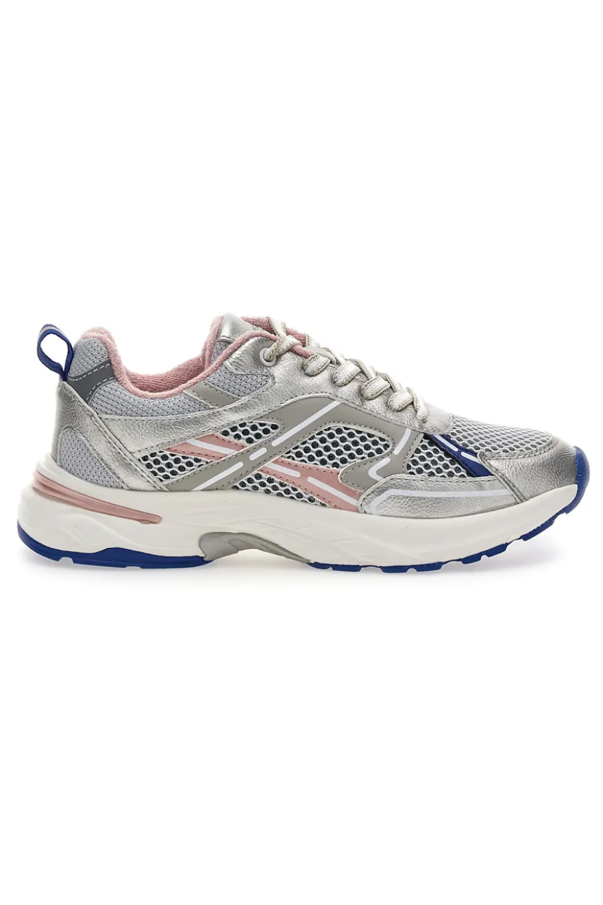 Sneakers da donna argento con inserti rosa e blu Pittarello Capsule 8W25911
