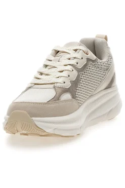 Sneakers da donna beige con inserti mesh Pittarello 8W25069
