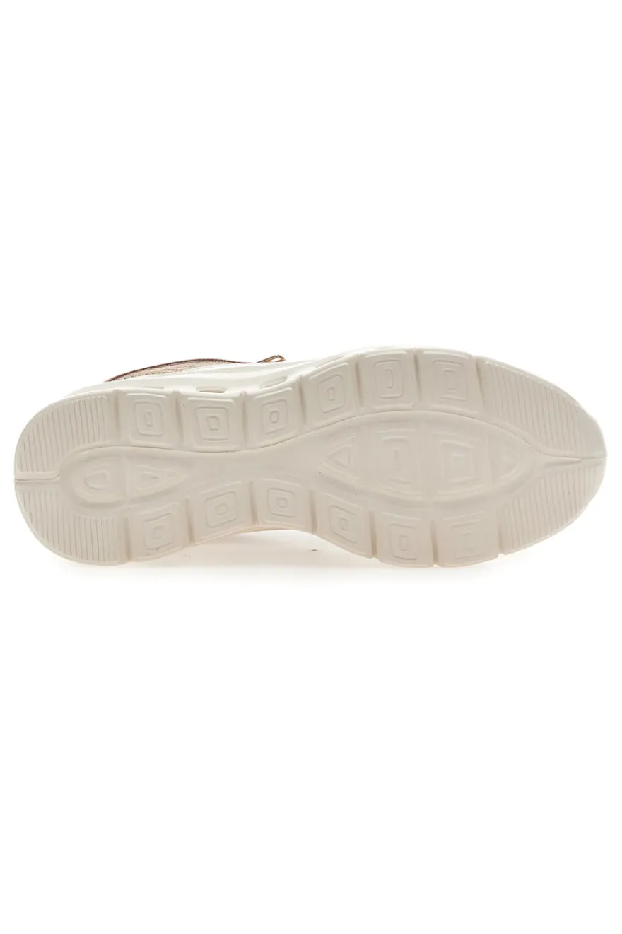 Sneakers da donna beige con inserti a contrasto Pittarello 8W25309