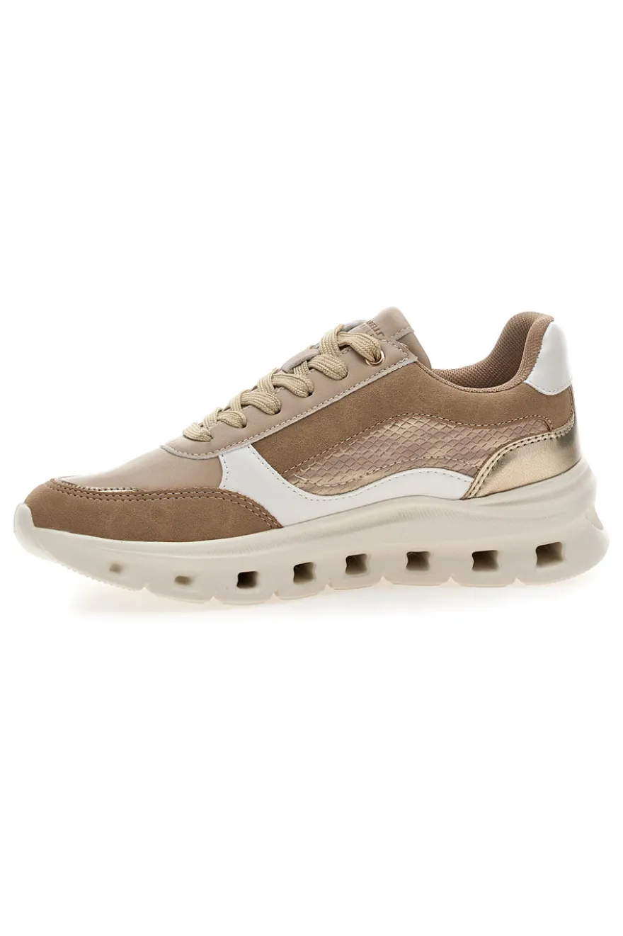 Sneakers da donna beige con inserti a contrasto Pittarello 8W25309