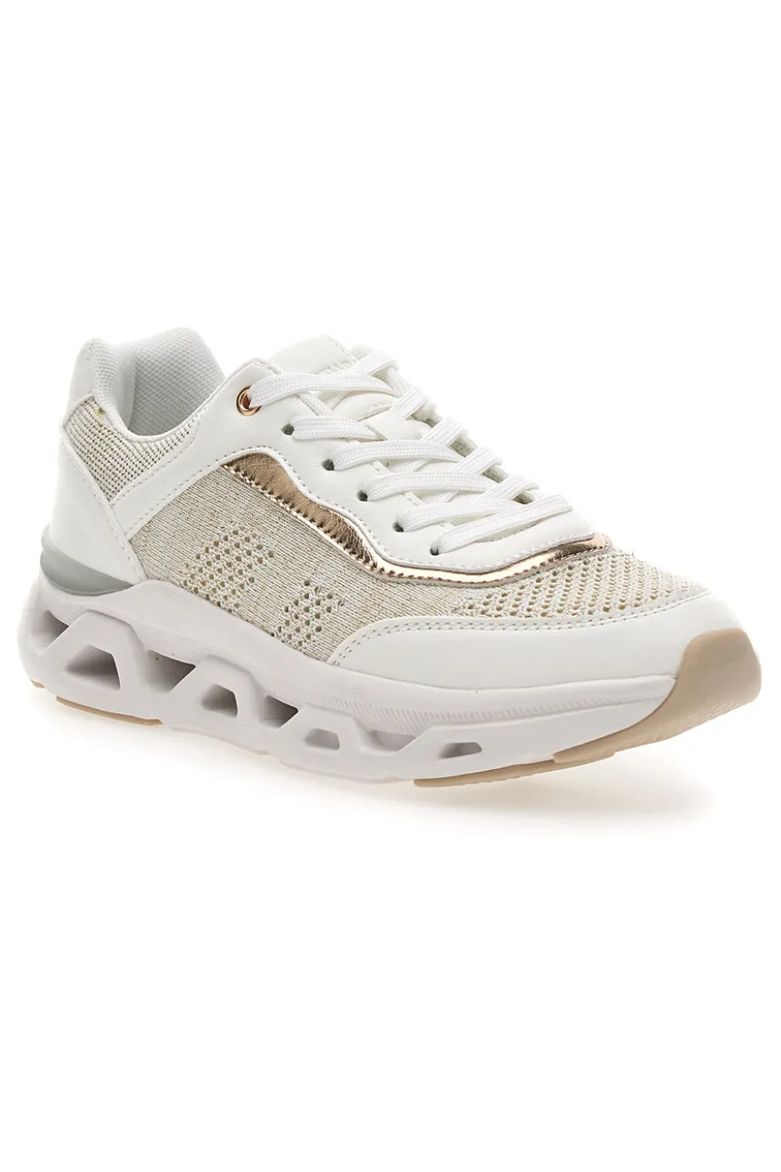 Sneakers da donna beige con inserti traforati Pittarello 8W25013