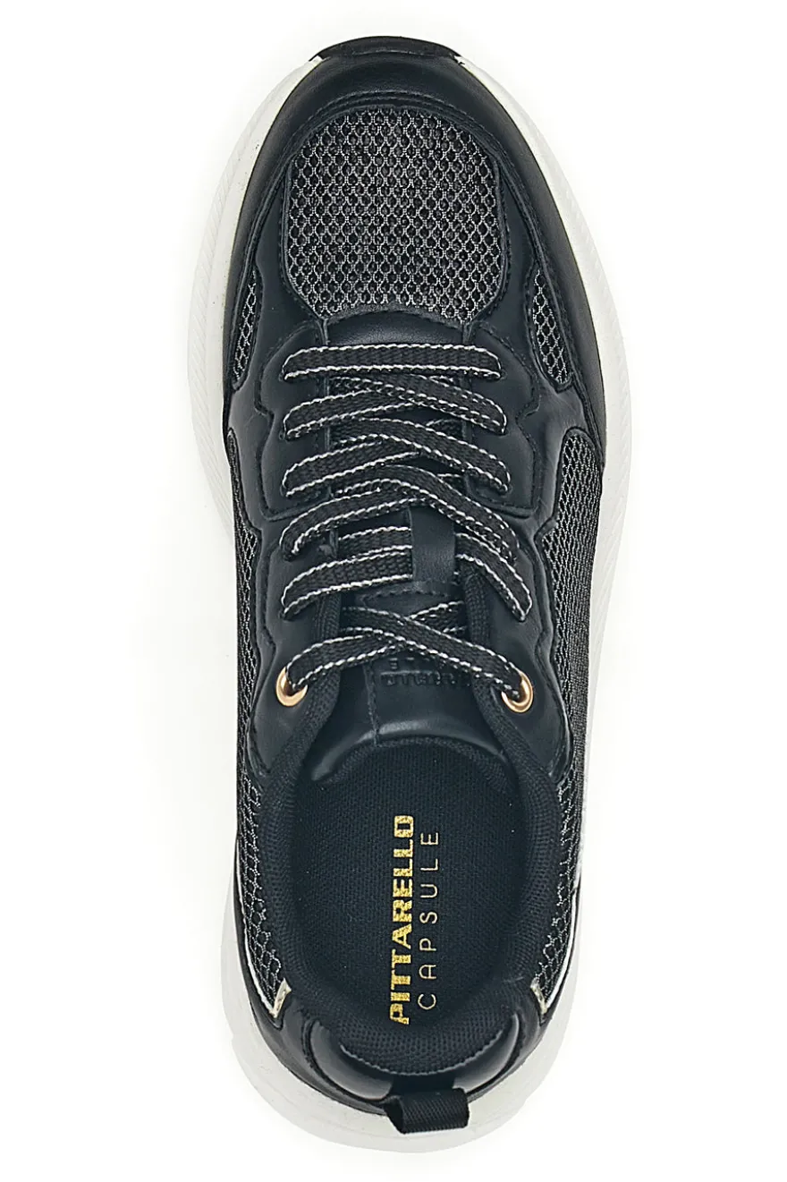 Sneakers da donna nere con inserti mesh Pittarello 8W25069