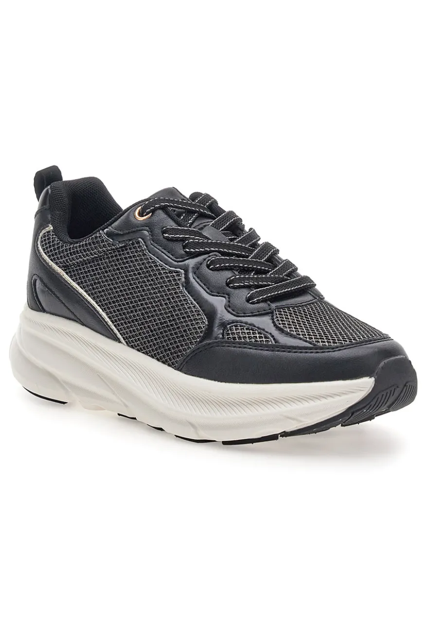 Sneakers da donna nere con inserti mesh Pittarello 8W25069