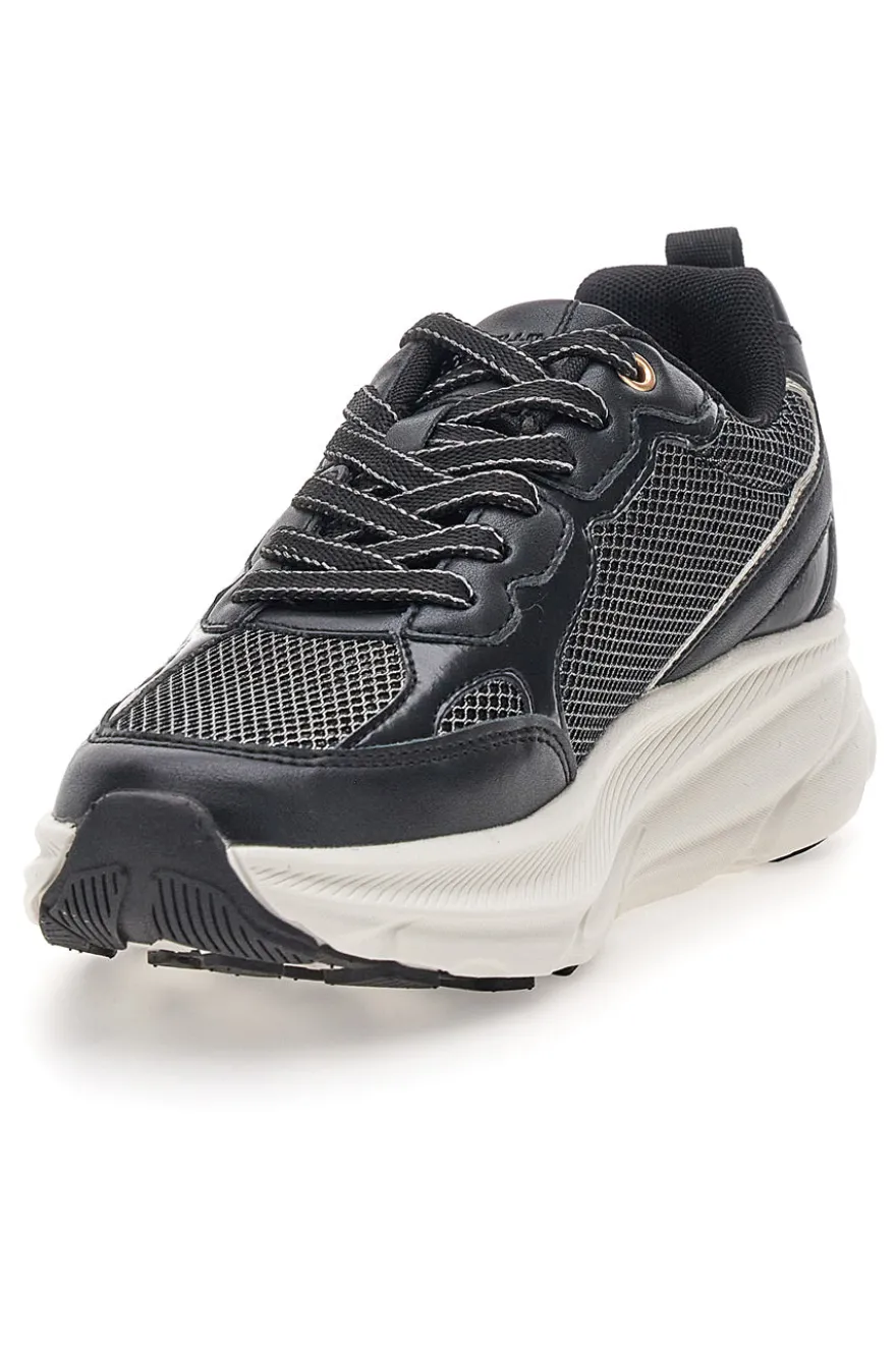 Sneakers da donna nere con inserti mesh Pittarello 8W25069