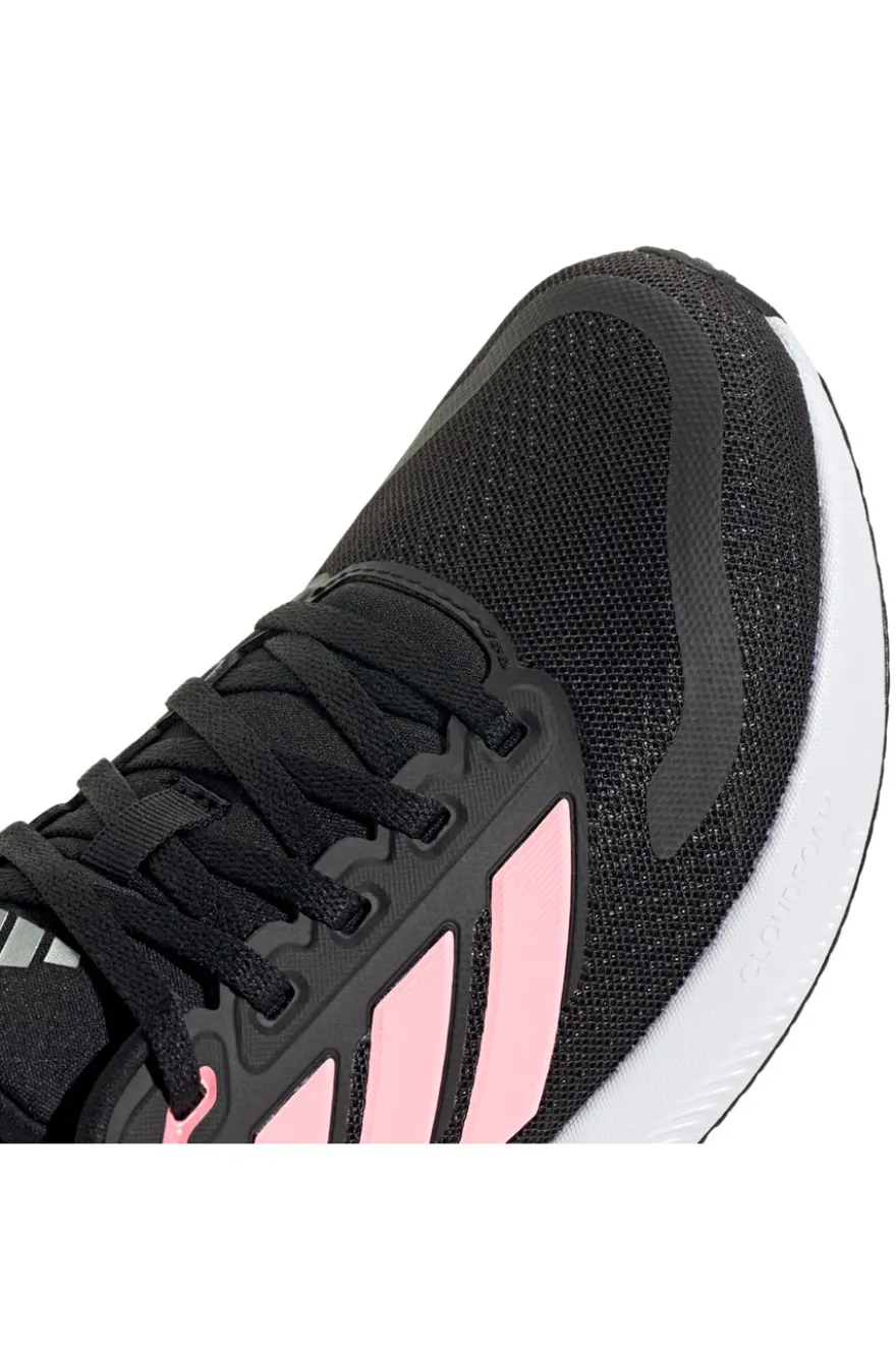 Sneakers da running nere con dettagli rosa in mesh Adidas Runfalcon 5 J