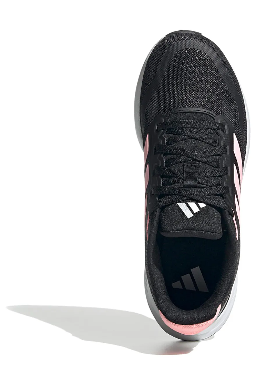 Sneakers da running nere con dettagli rosa in mesh Adidas Runfalcon 5 J