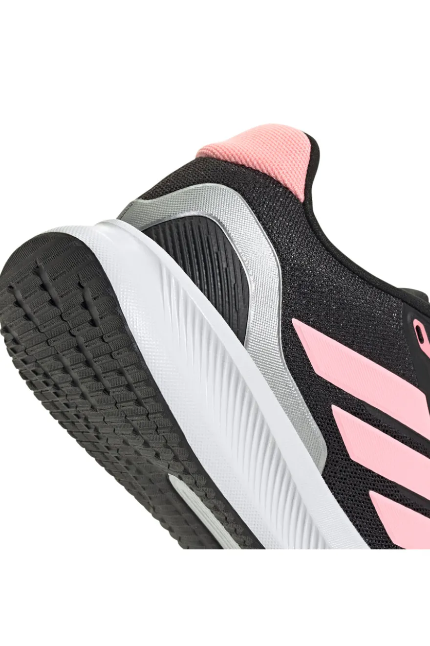 Sneakers da running nere con dettagli rosa in mesh Adidas Runfalcon 5 J