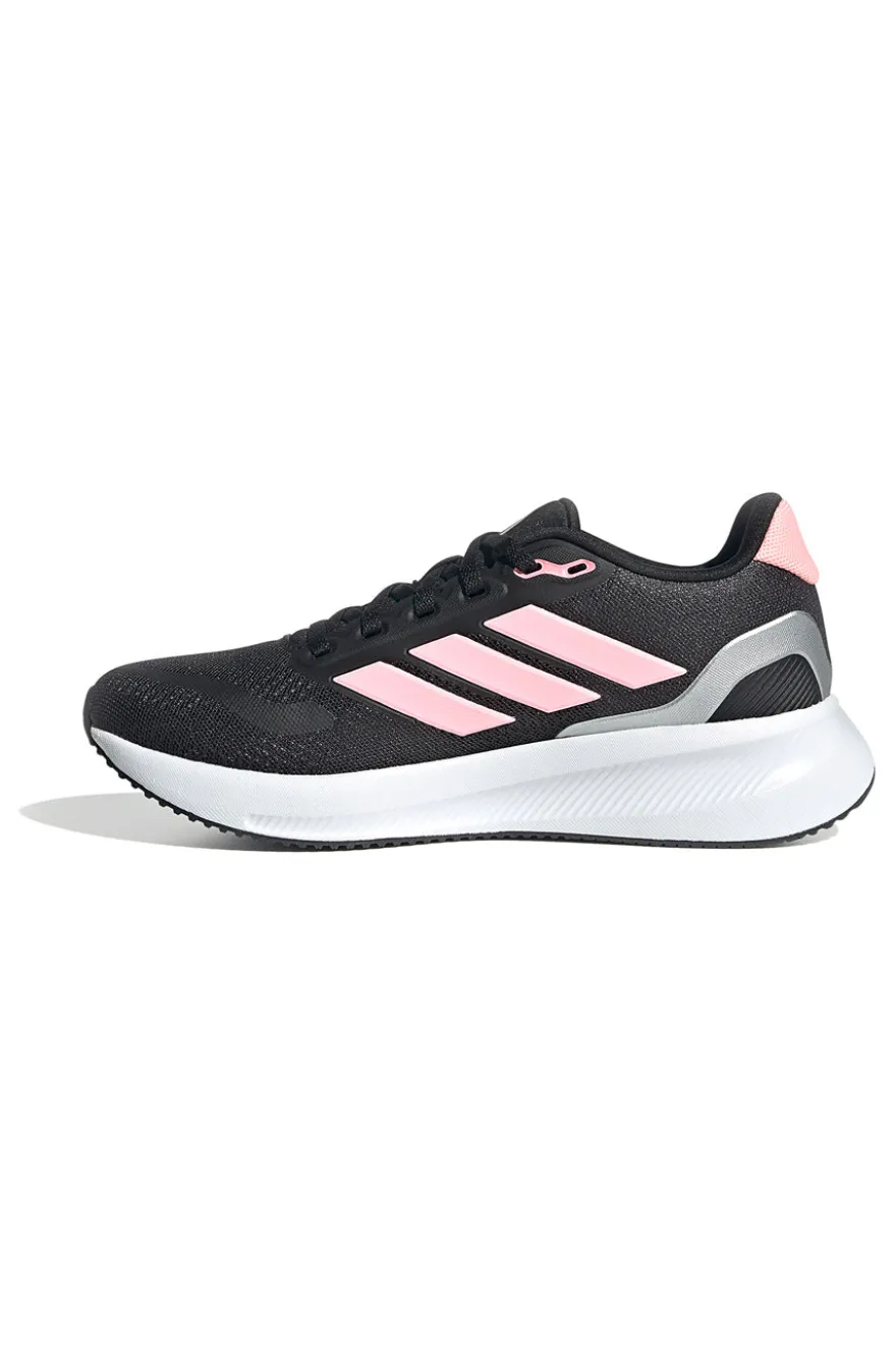 Sneakers da running nere con dettagli rosa in mesh Adidas Runfalcon 5 J