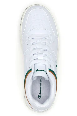 Sneakers da uomo bianche con dettagli verdi Champion RD18 Low