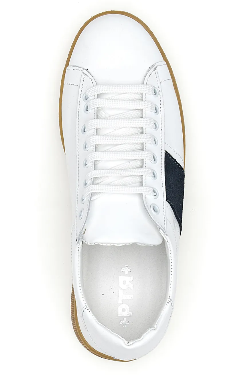 Sneakers da uomo bianco in pelle con suola gum Ptr 3000