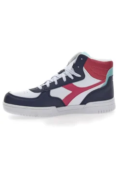 Sneakers Diadora Raptor Mid GS Bianche, Blu e Fuxia