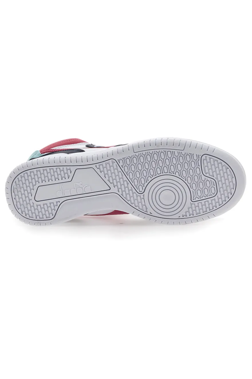 Sneakers Diadora Raptor Mid GS Bianche, Blu e Fuxia