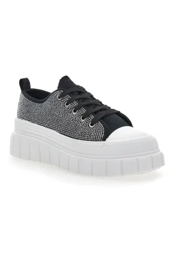 Sneakers Flatform 268603 Nere con Strass
