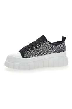 Sneakers Flatform 268603 Nere con Strass