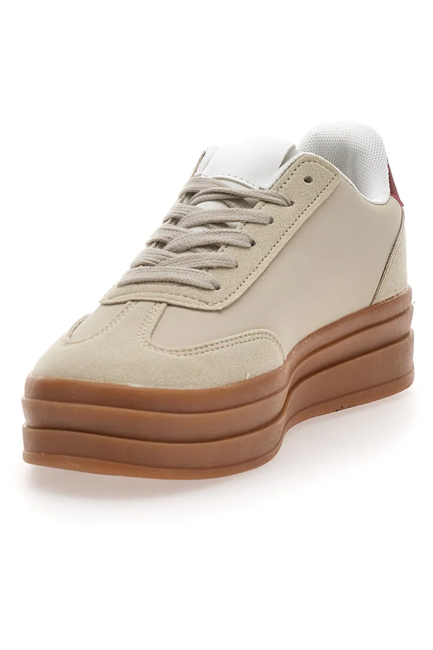 Sneakers Flatform Beige Cafè Cost BKTZ3003