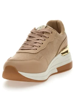 Sneakers Flatform Beige con Dettagli Dorati Laura Biagiotti 8923