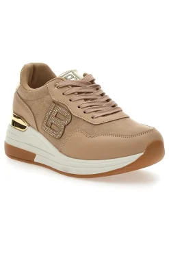 Sneakers Flatform Beige con Dettagli Dorati Laura Biagiotti 8923