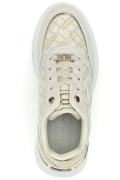 Sneakers Flatform Beige con Logo e Dettagli Dorati Laura Biagiotti 8917