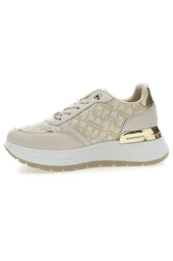 Sneakers Flatform Beige con Logo e Dettagli Dorati Laura Biagiotti 8917