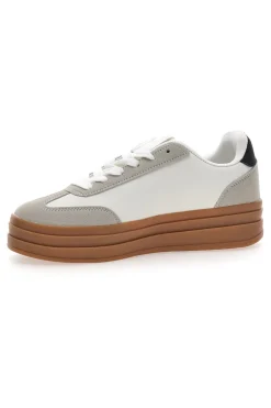 Sneakers Flatform Bianche con Dettagli Nerti Cafè Cost BKTZ3003