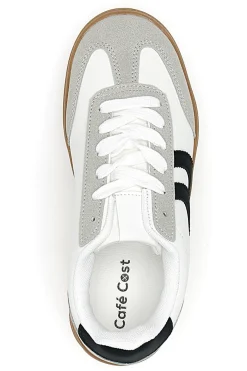 Sneakers Flatform Bianche con Dettagli Nerti Cafè Cost BKTZ3003