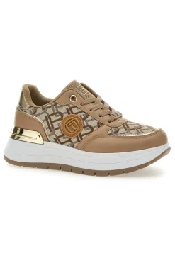 Sneakers Flatform Marroni con Logo e Dettagli Dorati Laura Biagiotti 8917