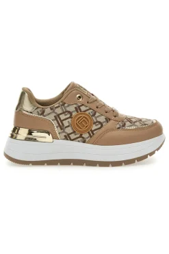 Sneakers Flatform Marroni con Logo e Dettagli Dorati Laura Biagiotti 8917
