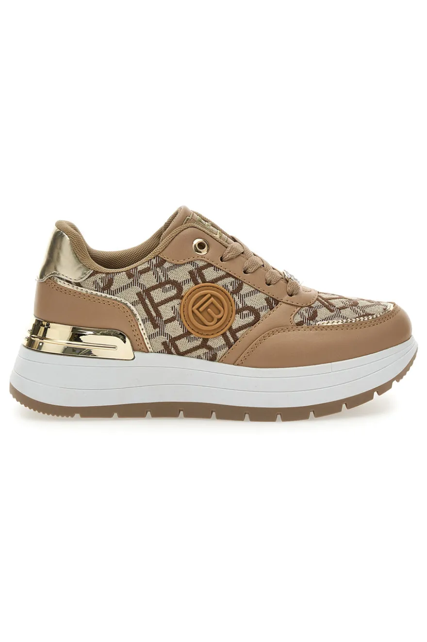 Sneakers Flatform Marroni con Logo e Dettagli Dorati Laura Biagiotti 8917
