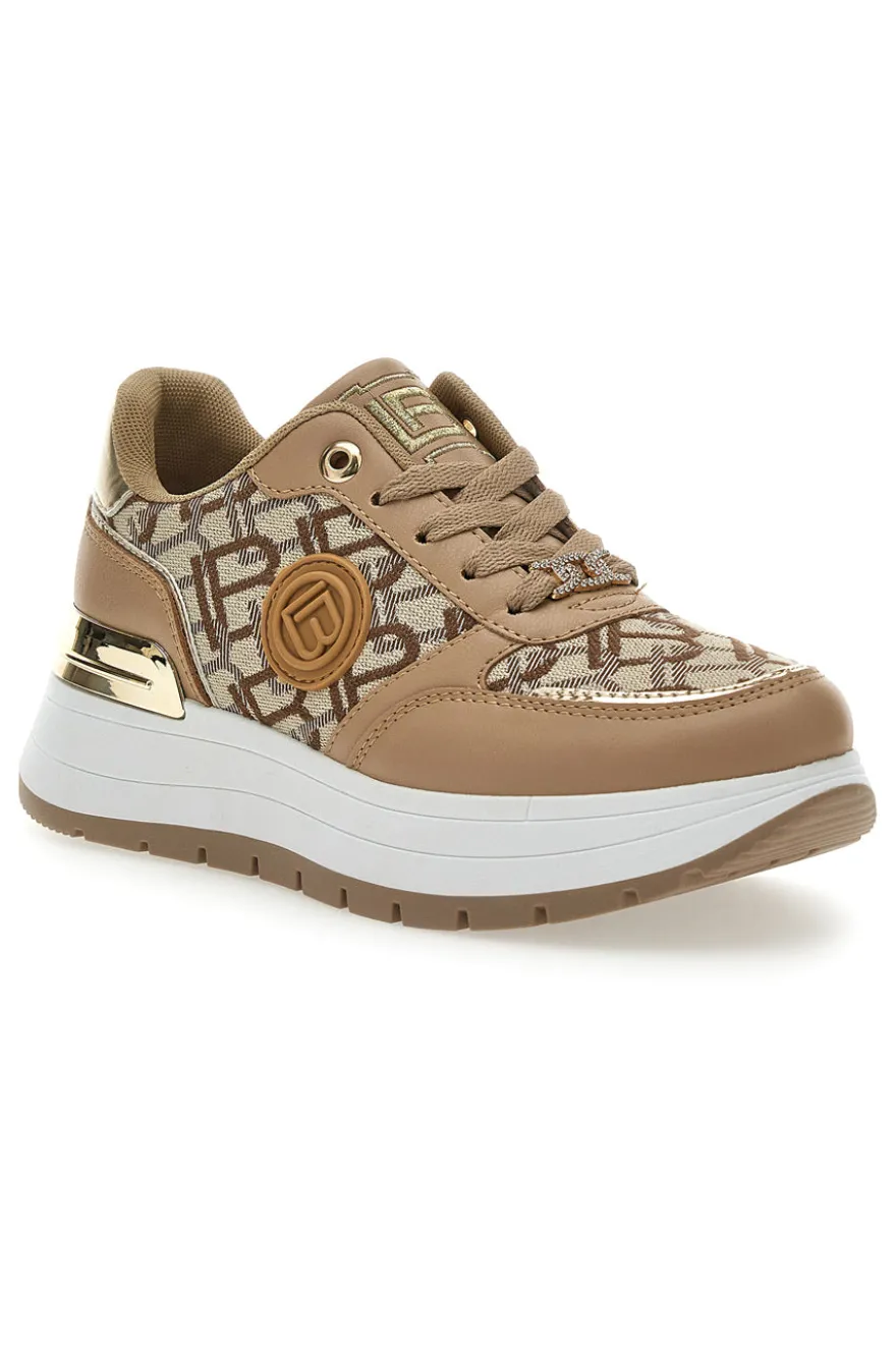 Sneakers Flatform Marroni con Logo e Dettagli Dorati Laura Biagiotti 8917